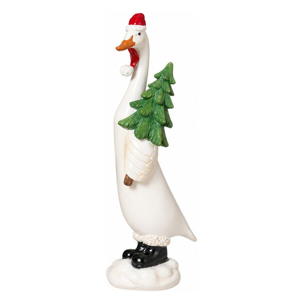 Holiday Goose With Tree Figurine | The Christmas Loft