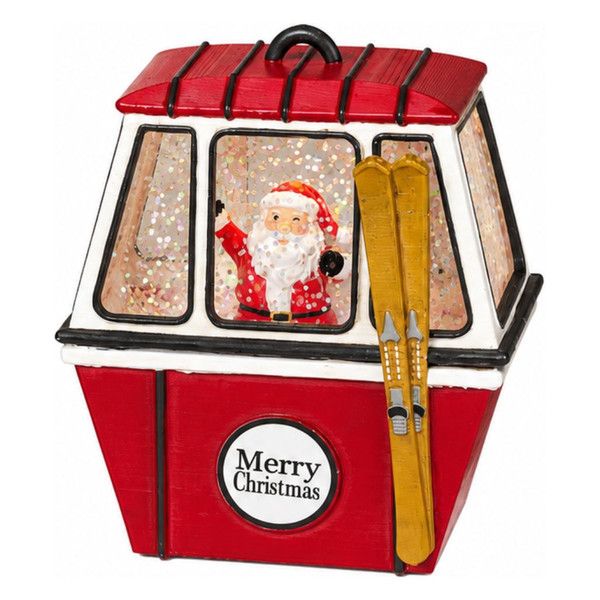 Lighted Santa Gondola Spinning Water Globe
