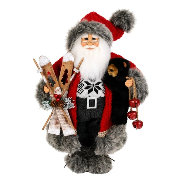Karen Didion Black Bear Ski Santa Figurine