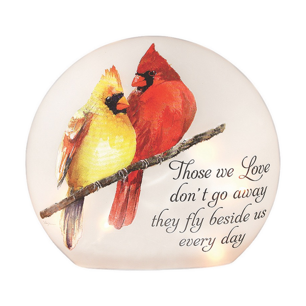 Stony Creek Cardinal Pair Memorial Orb LED Lighted Lamp