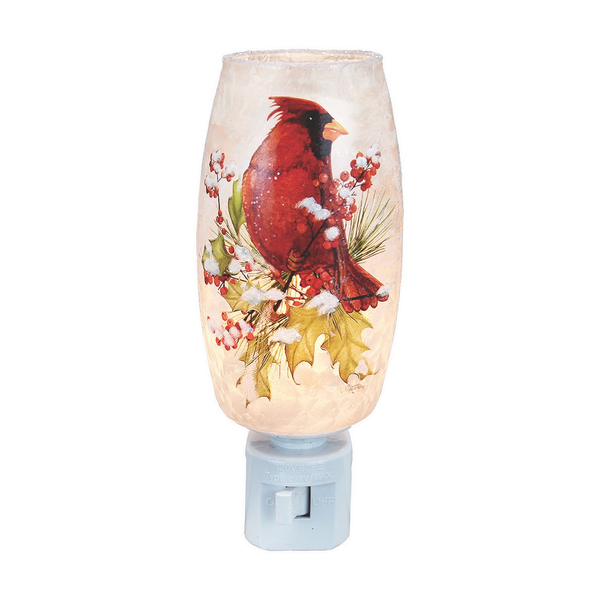Stony Creek Cardinal LED Night Light with White Rim