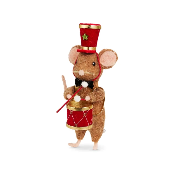 Brown Drummer Mouse Ornament