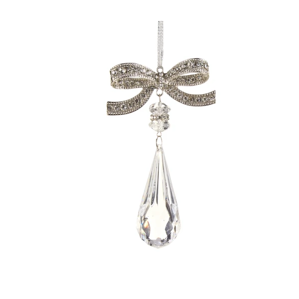 Jeweled Bow Rounded Crystal Drop | The Christmas Loft