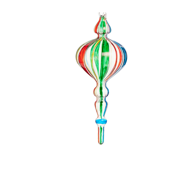Circus Stripe Onion Finial Ornament | The Christmas Loft