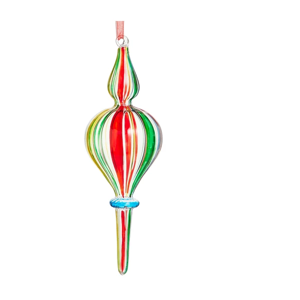 Circus Stripe Teardrop Finial Ornament | The Christmas Loft