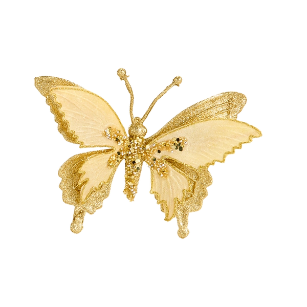 Gold Butterfly Clip-On Ornament | The Christmas Loft