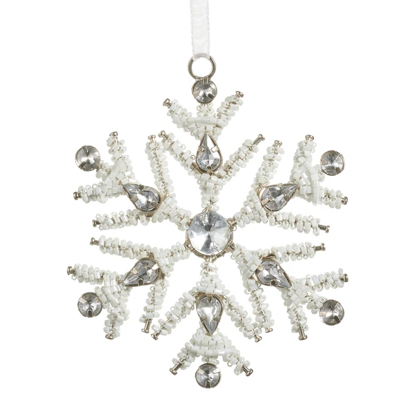 Beaded Snowflake Ornament | The Christmas Loft