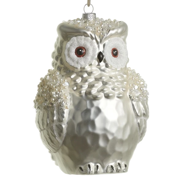 Jeweled Snowy Owl Ornament | The Christmas Loft