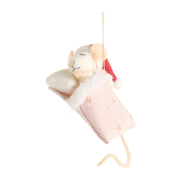 Sleeping Mouse in Sleeping Bag Ornament | The Christmas Loft