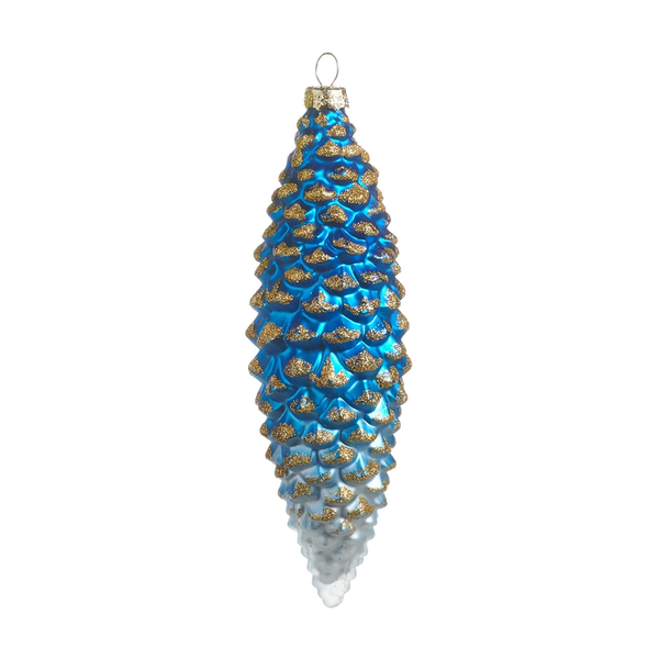 Blue Ombre Pinecone Glass Ornament | The Christmas Loft