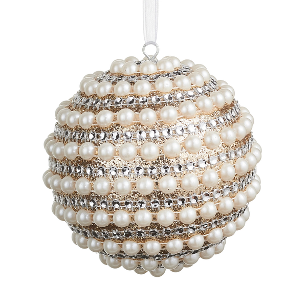 Pearled and Jeweled Ball Ornament | The Christmas Loft
