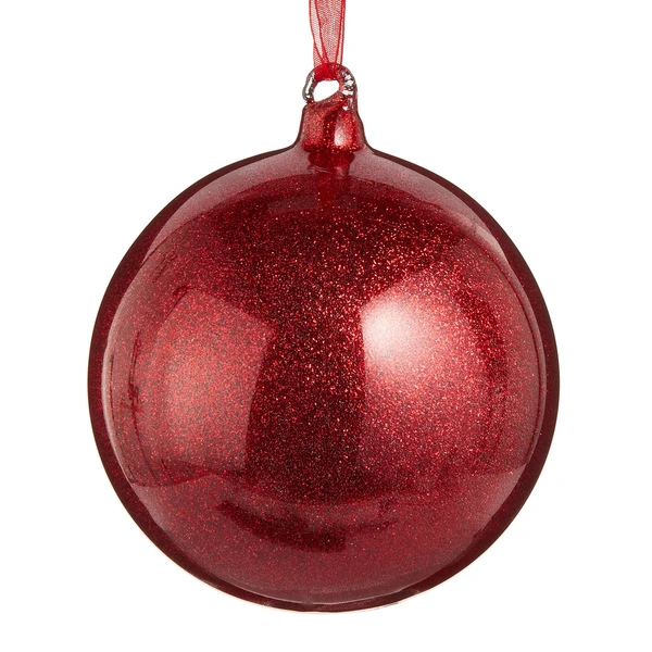 Red Glitter Ball Ornament