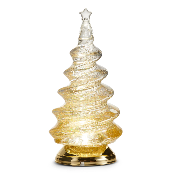 Lighted Gold Spiral Glitter Tree | The Christmas Loft