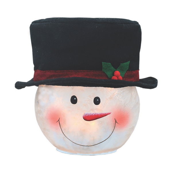 Stony Creek Snowman Wearing Top Hat LED Orb Lamp