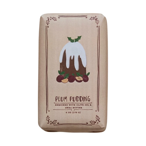 Plum Pudding Scented Olive Oil & Shea Butter Milled Bar Soap