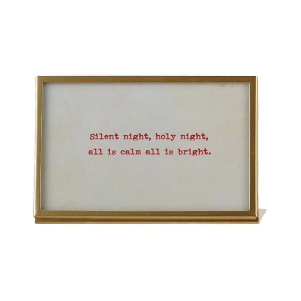 Silent Night Gold Metal & Glass Easel Frame