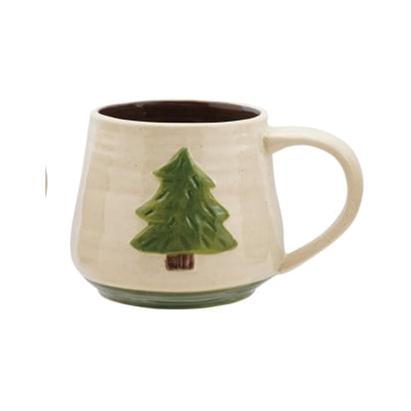 Christmas Tree 14 oz Hand-Painted Stoneware Mug