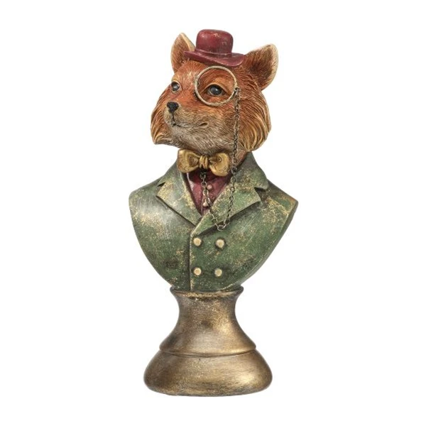 Fox Bust with Monocle Resin Christmas Ornament