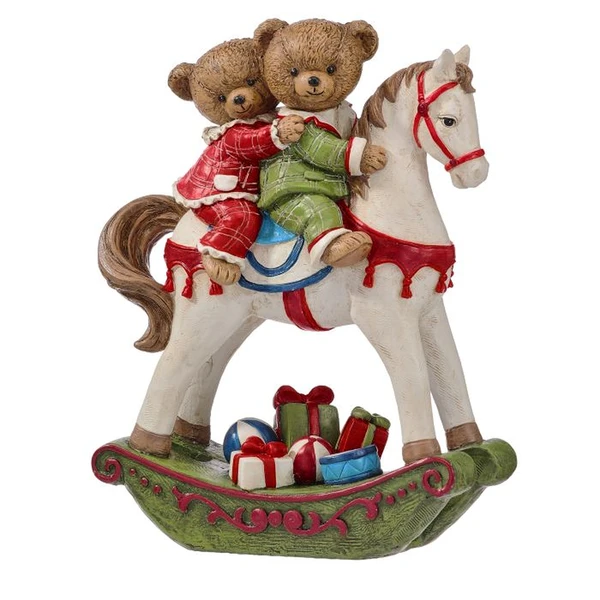 Bears on Rocking Horse Christmas Figurine