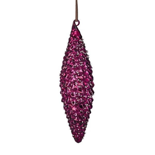 Wine Glass Pinecone Christmas Ornament