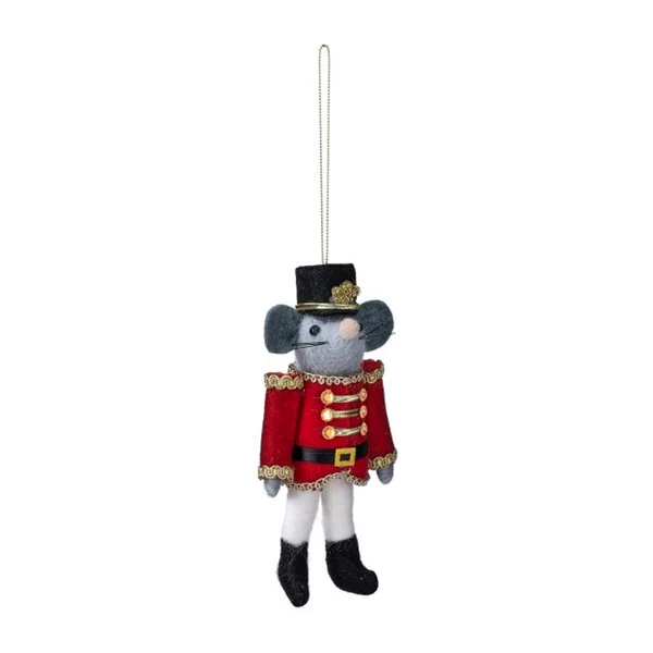 Blue Coat Felt Bear Soldier Christmas Ornament