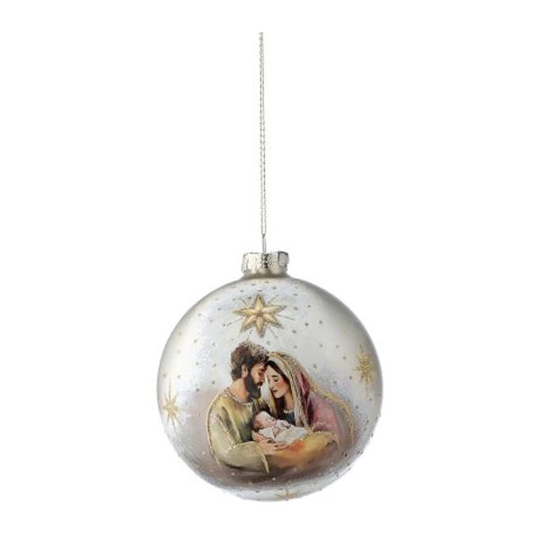 Holy Family Glass Ball Christmas Ornament