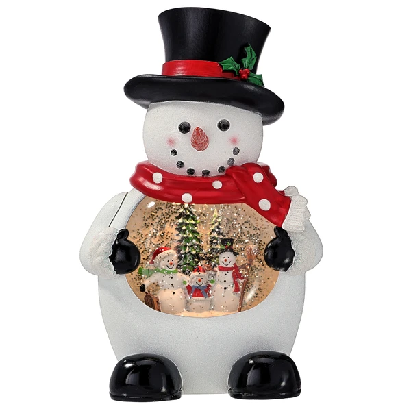 Snowman Family LED Water Globe with Timer