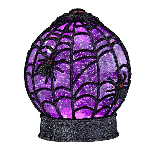 Purple LED Spider Crystal Ball Water Globe