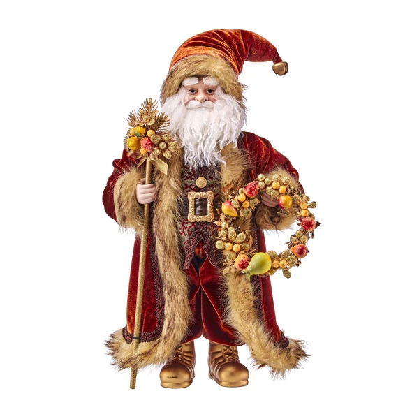 20-Inch Charleston Santa with Fruit Wreath