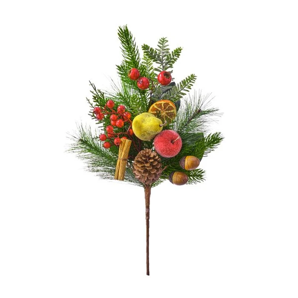 18-Inch Fruit Berry and Pinecone Christmas Spray