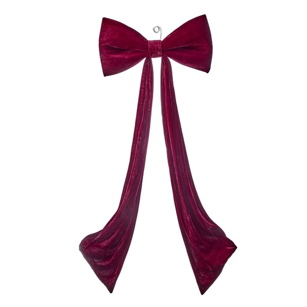 48-Inch Burgundy Outdoor Velvet Christmas Bow