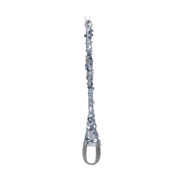 Misty Blue Glitter Drop Ornament