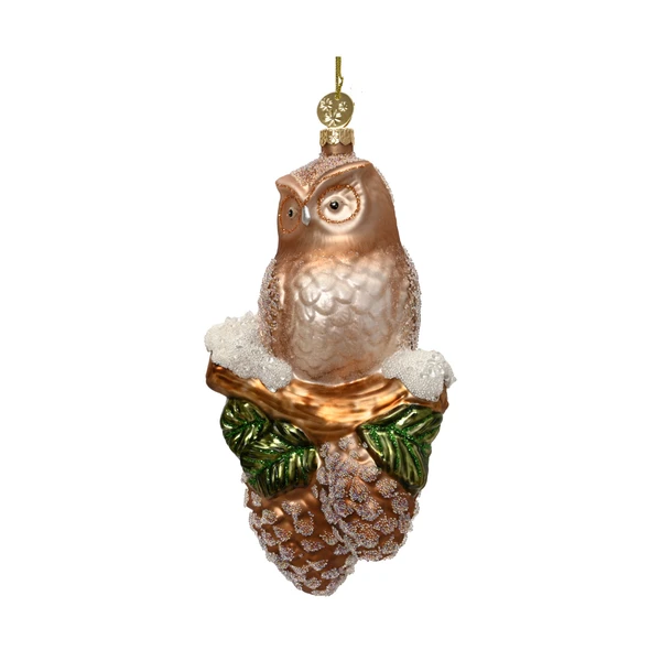 Owl on Pinecone Ornament