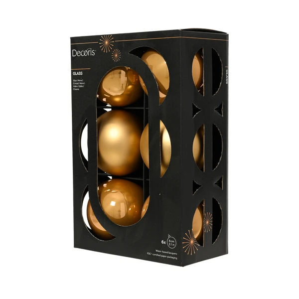 Caramel Brown Ball Ornaments Set of 6