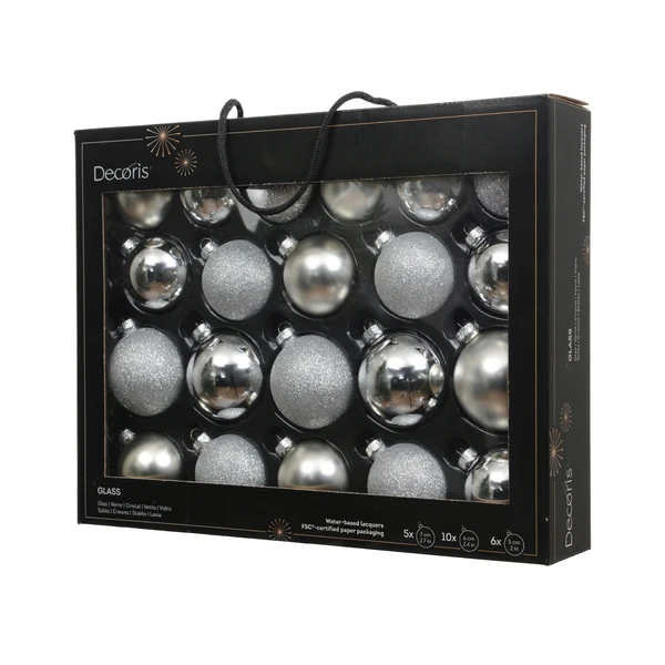 Silver Ball Ornament Set