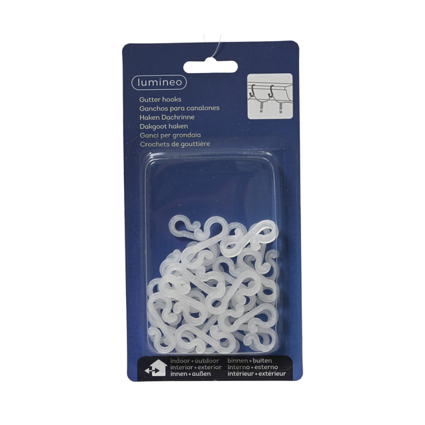 White Outdoor Light Gutter Hooks