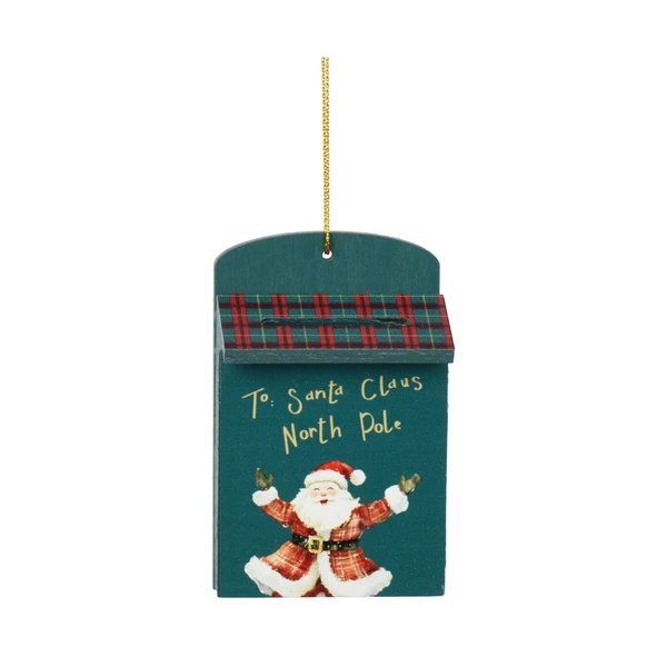 Teal Santa Mailbox Ornament