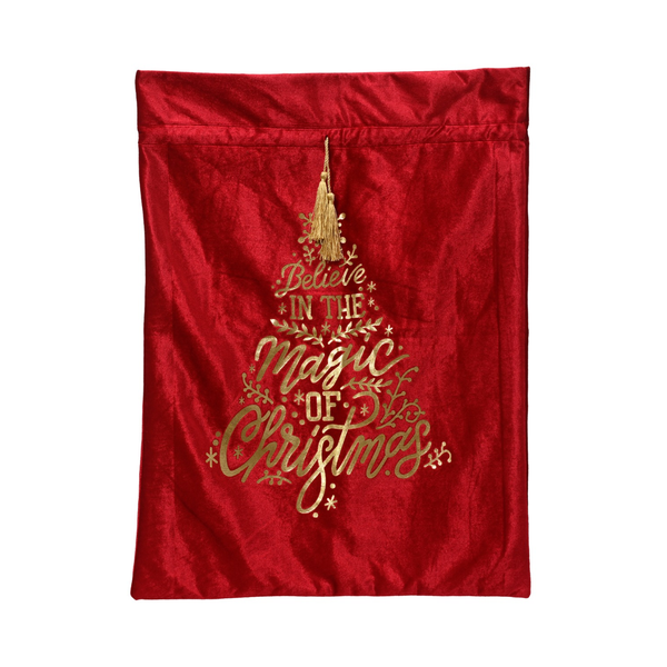 Red Believe in the Magic of Christmas Gift Sack
