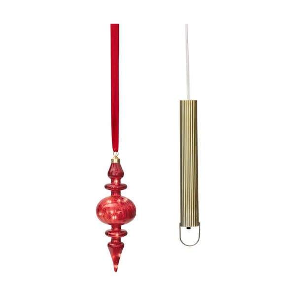 Red Micro LED Finial Ornament