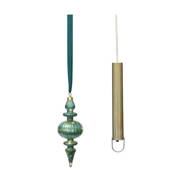 Emerald Micro LED Finial Ornament