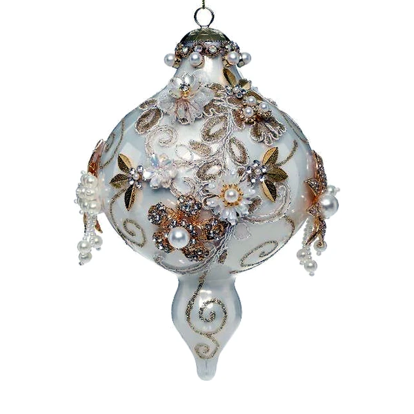 Mark Roberts Kings Jewel White Extra Fancy Finial Ornament