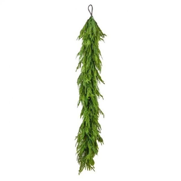 Regency real touch cedar and Norfolk pine garland, 72 inches, green