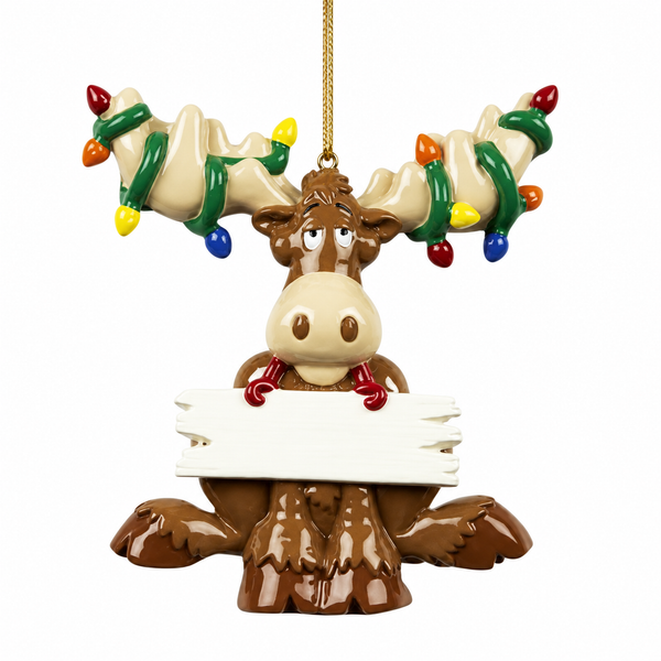 Personalized Christmas Moose Ornament