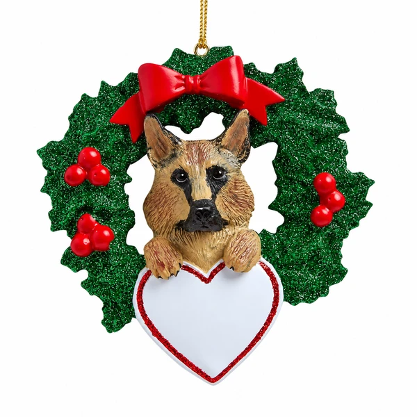 Personalized German Shepherd Wreath Ornament