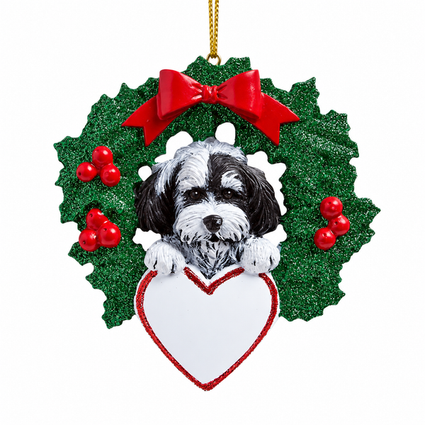 Personalized Havanese Wreath Ornament