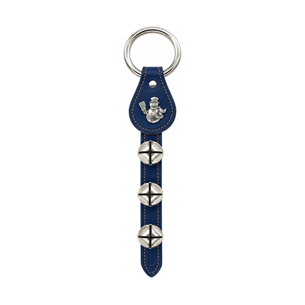 Blue Snowman Three-Bell Doorknob Hanger
