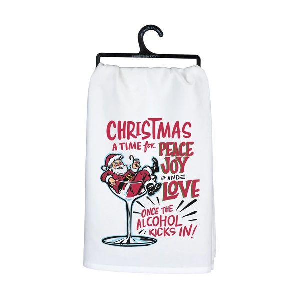 Christmas Joy and Love Funny Kitchen Towel