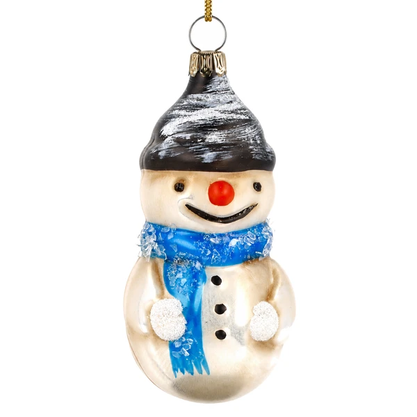 Marolin Snowman with Blue Scarf Ornament