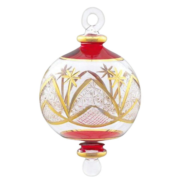 Egyptian Glass - Small Red and Gold Ornament
