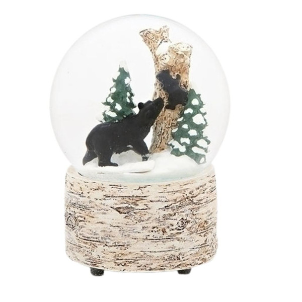 Roman - Black Bears Musical Glitter Snow Globe